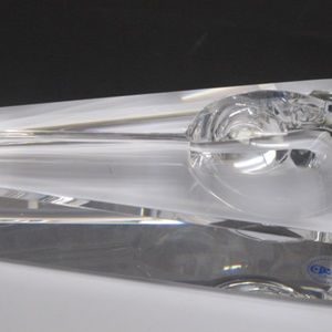 Hand cut glass cigar ash tray Signed by ORourke